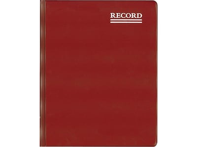 Rediform Vinyl Series Record Book, 8.38 x 10.38, Red, 150 Sheets/Book (57231)