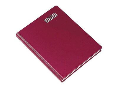 Rediform Vinyl Series Record Book, 8.38 x 10.38, Red, 150 Sheets/Book (57231)