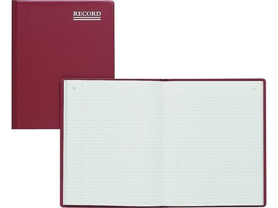 Rediform Vinyl Series Record Book, 8.38" x 10.38", Red, 150 Sheets/Book (57231)