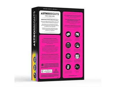 Astrobrights Cardstock Paper, 65 lbs, 8.5" x 11", Assorted Colors, 250/Pack (21004)