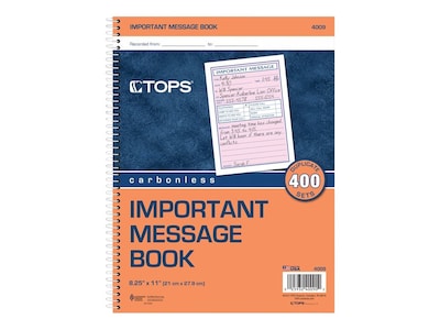 TOPS Message Pad, 8.25 x 11, White, 50 Sheets/Pad (4009)