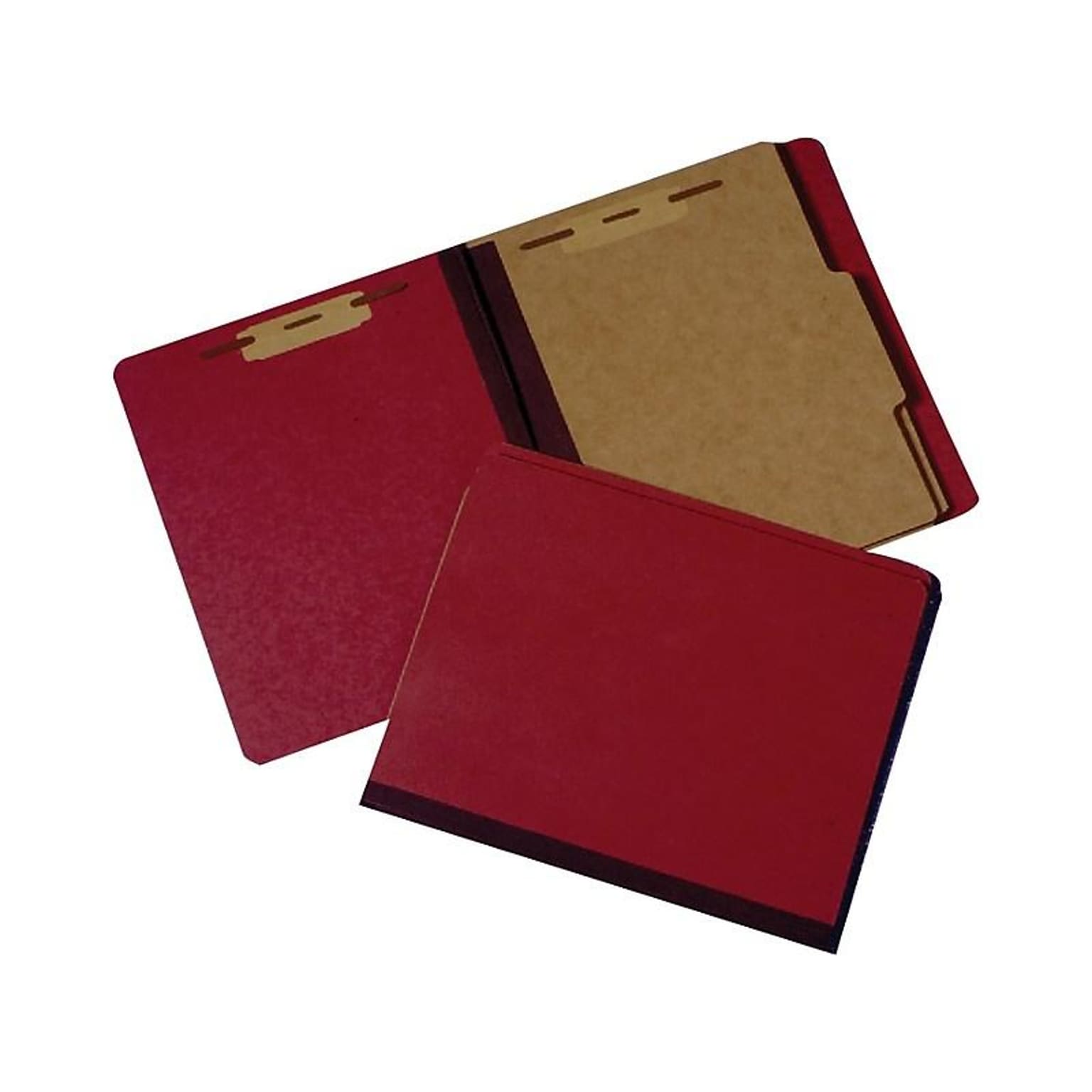 AbilityOne SKILCRAFT Pressboard Classification Folder, Letter Size, 2 Dividers, Earth Red (7530-00-990-8884)