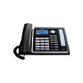 RCA ViSYS 25214 2-Line Corded Phone, Black/Silver