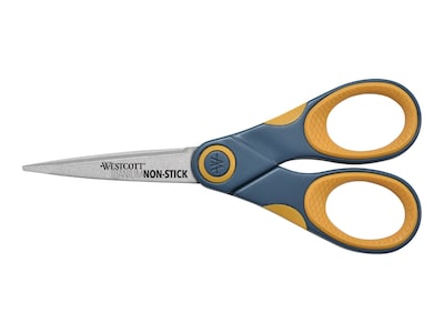 Westcott Titanium Bonded 5 Non-Stick Titanium Multi-Purpose/Heavy Duty Scissor, Pointed Tip, Gray/Y