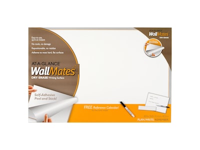 AT A GLANCE WallMates Self Adhesive Non Magnetic Dry Erase
