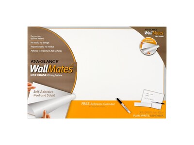 AT A GLANCE WallMates Self Adhesive Non Magnetic Dry Erase