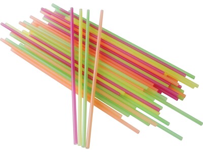 Berkley Square Neon Assorted Colors  Stirrer Straws, 1000/Pack (1241202)