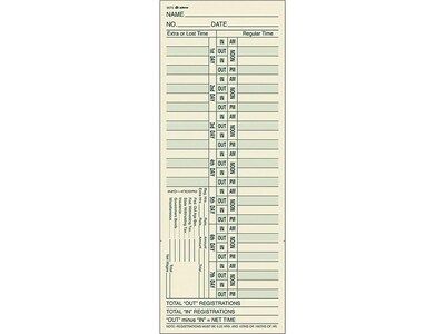 Adams Time Cards, 200/Pack (ABF 9675-200)