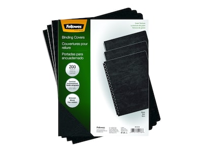 Fellowes Expressions Presentation Covers, Oversize, Black, 200/Pack (52138)