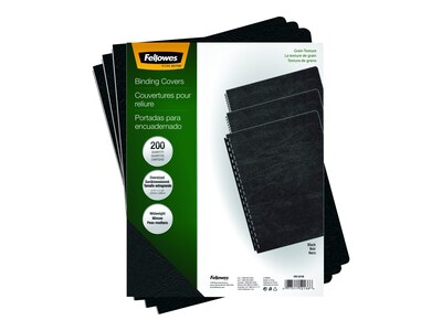 Fellowes Expressions Presentation Covers, Oversize, Black, 200/Pack (52138)