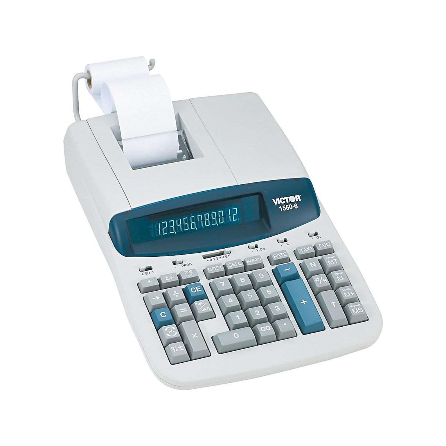 Victor 1560-6 12-Digit Desktop Calculator, Gray