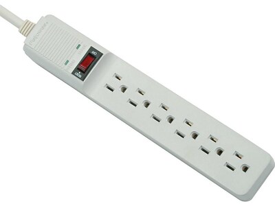 Fellowes 6 Outlets Basic Surge Protector, 15 Cord, (99036)