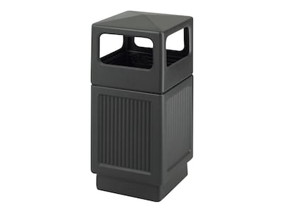 Safco Canmeleon Indoor/Outdoor Trash Cans w/Lid, Black High-Density Polyethylene/HDPE, 38 Gal. (9476