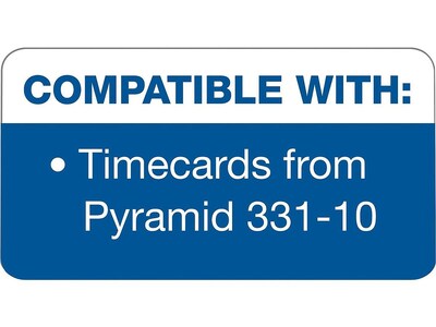 TOPS Time Cards for Pyramid 1000 Time Clock, 500/Box (TOP 1291)