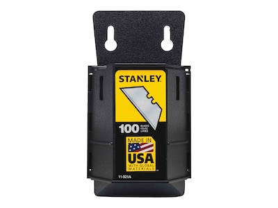 Stanley 1992 Heavy-Duty Refill Blades With Dispenser, Gray, 100/Pack (11-921A)