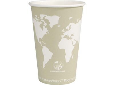 Eco-Products World Art Hot Cups, 16 Oz., Gray/White, 1000/Carton (EP-BHC16-WA)