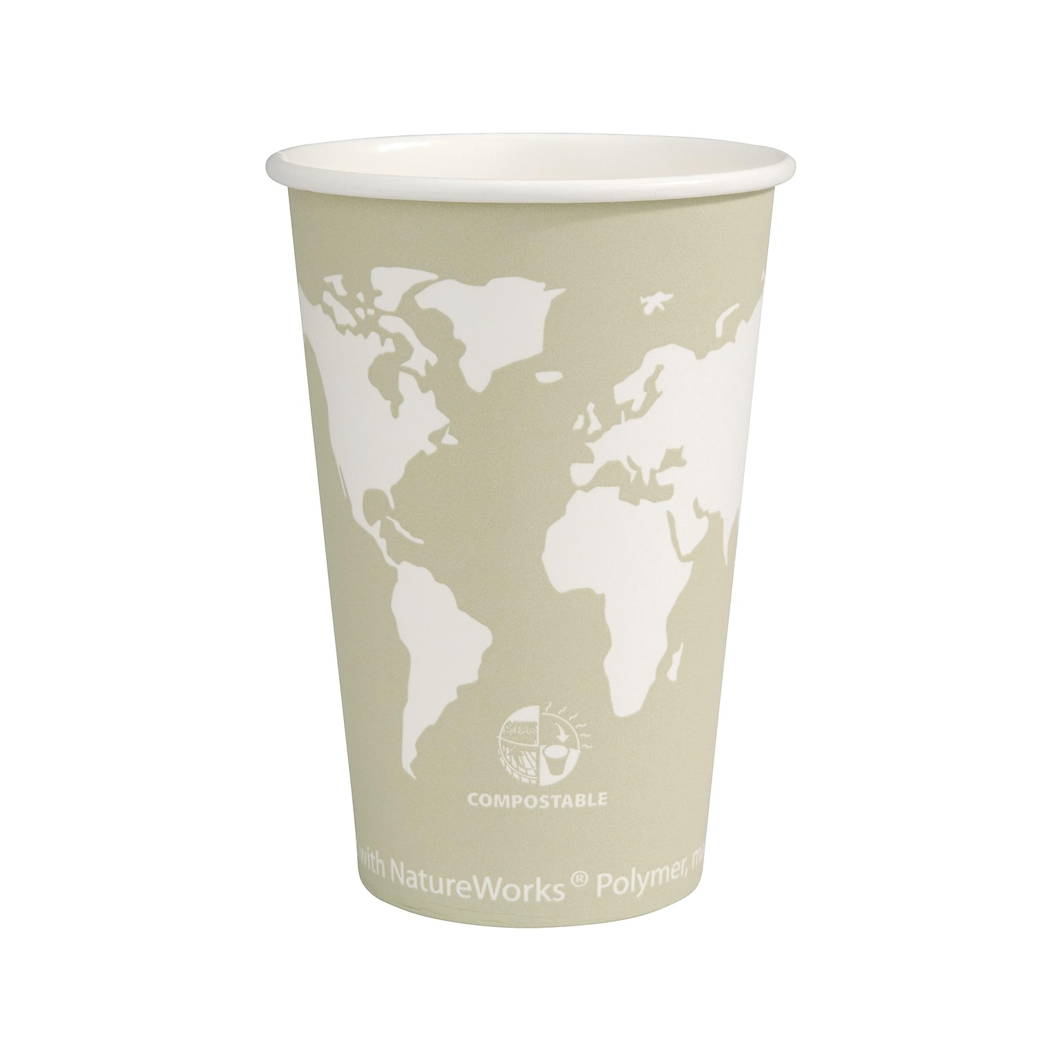 Eco-Products World Art Hot Cups, 16 Oz., Gray/White, 1000/Carton (EP-BHC16-WA)