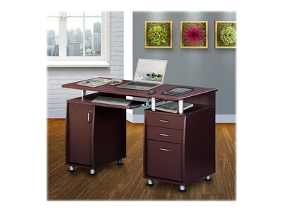 Techni Mobili 47"W Computer Desk, Chocolate (RTA-4985-CH36)