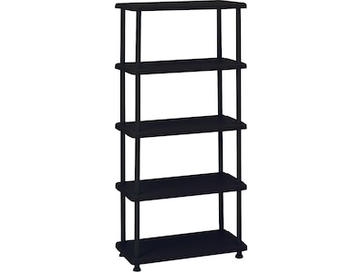 ICEBERG Rough N Ready 5-Shelf Plastic/Poly Stand Alone, 36W, Black (20851)