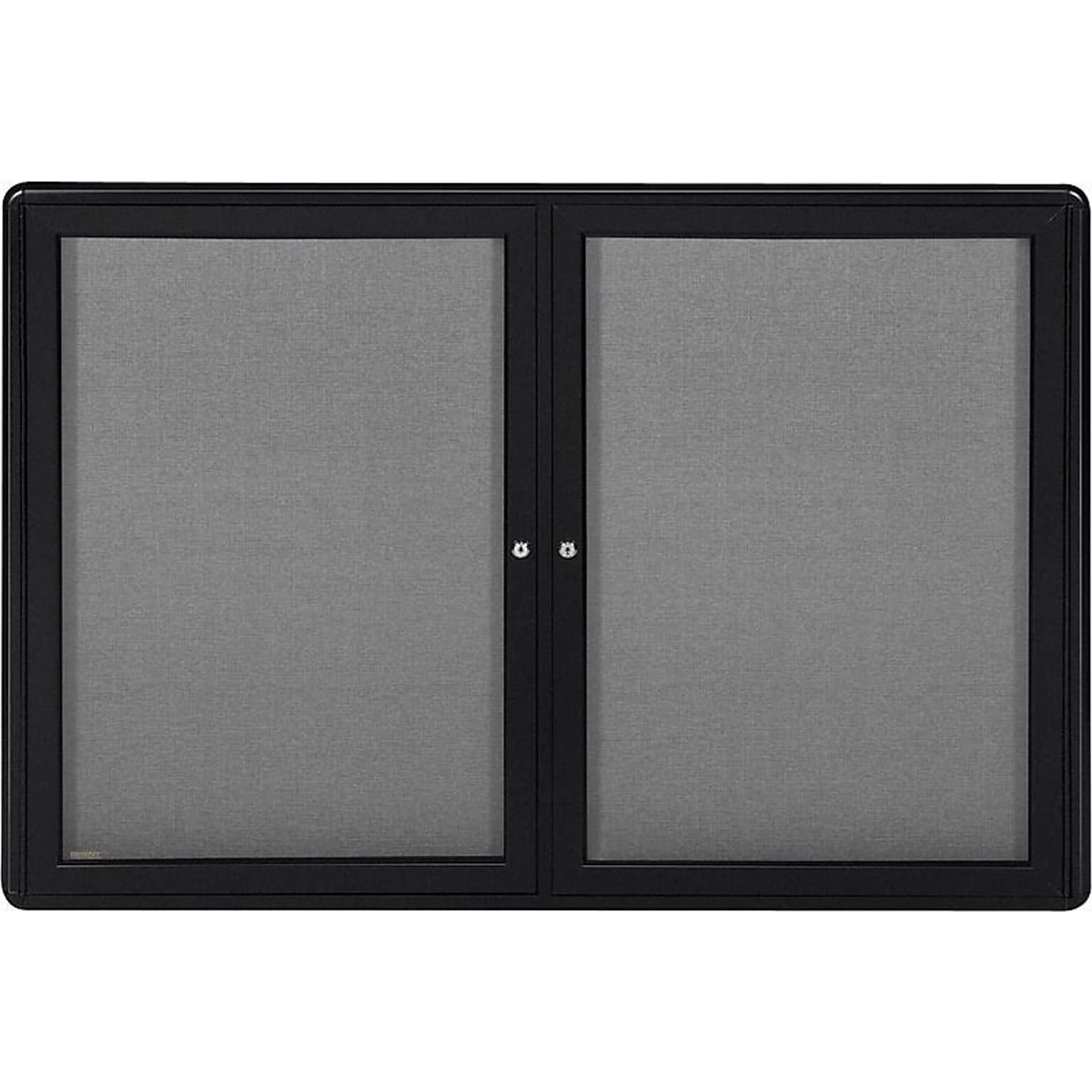 Ghent Ovation Fabric Enclosed Bulletin Board, Black Frame, 3H x 4W (OVK2-F91)