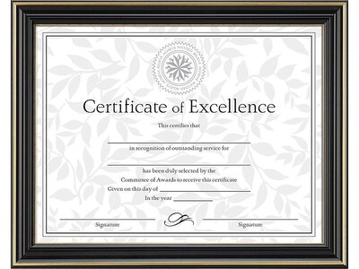 DAX Hi Gloss Wood Certificate Frame, Black (N2709N6T)