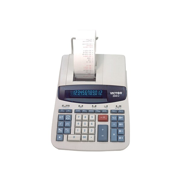 Victor 2640-2 12-Digit Desktop Calculator, Gray