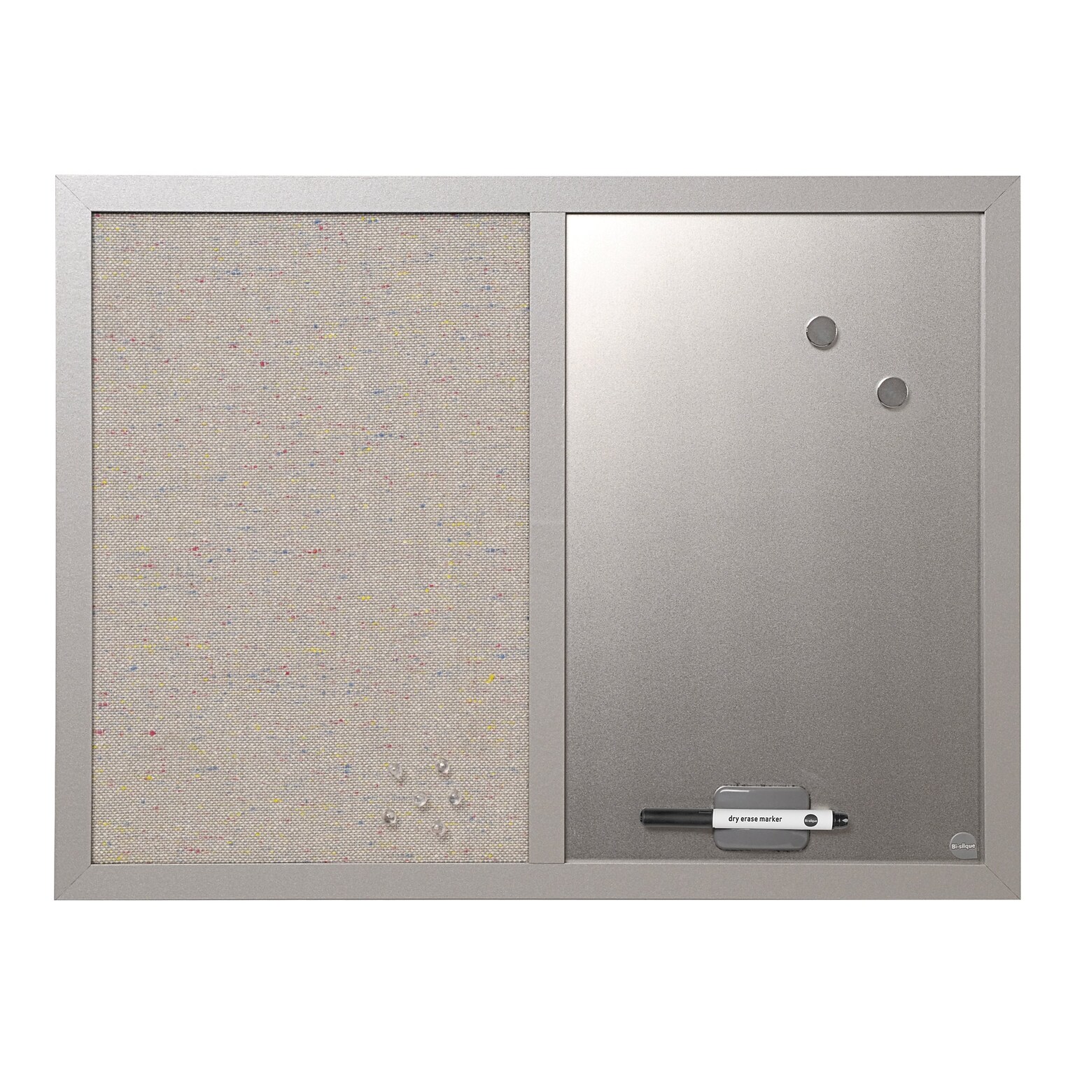 MasterVision Combo Lacquered Steel / Fabric Dry-Erase Whiteboard, Wood Frame, 2 x 1.5 (MX04331608)