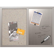MasterVision Combo Lacquered Steel / Fabric Dry-Erase Whiteboard, Wood Frame, 2 x 1.5 (MX04331608)