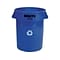 Rubbermaid Commercial Products Brute Resin Recycling Container, 32 Gallon, Blue (FG263273BLUE)