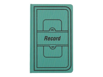 National Brand Canvas Tuff Series Record Book, 7.63" x 12.13", Green, 75 Sheets/Book (A66150R)