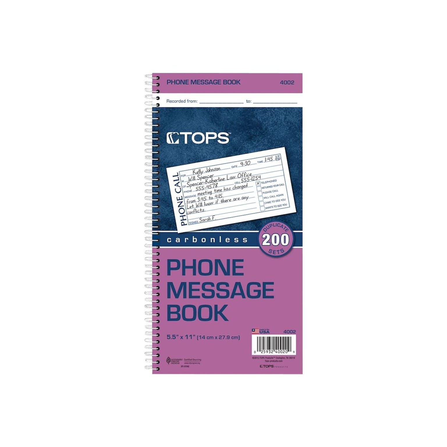 TOPS Message Pad, 5.5 x 11, White, 50 Sheets/Pad (4002)