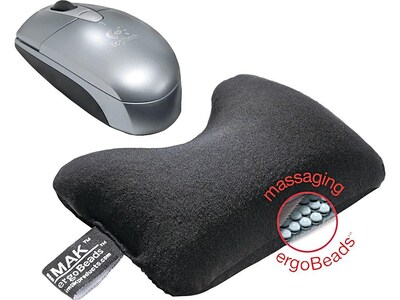 IMAK Cushion Ergobeads Wrist Rest, Non-Skid Base, Black (10165)