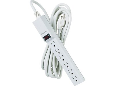 Fellowes 6-Outlet Power Strip, Platinum (99026)