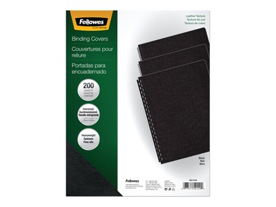 Fellowes Executive Presentation Covers, Oversize, Black, 200/Pack (52149)