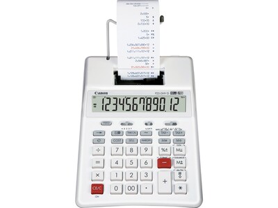 Canon P23-DHV G 3831B001AA 12-Digit Desktop Printing Calculator, White