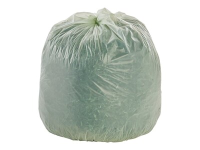 Stout by Envision 30 Gallon Compostable Trash Bags, Low Density, 1.1 Mil, 30 x 39, Green, 12 Bags/Roll, 4 Rolls (STO3039E11)