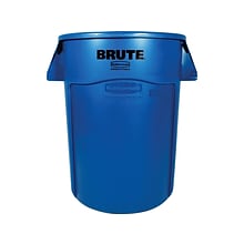 Rubbermaid Brute Outdoor Trash Can, Blue Resin, 44 Gal. (FG264360BLUE)