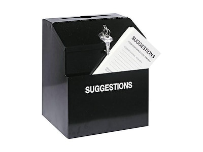 Vertiflex Locking Steel Suggestion Box, Black (VRT50085)