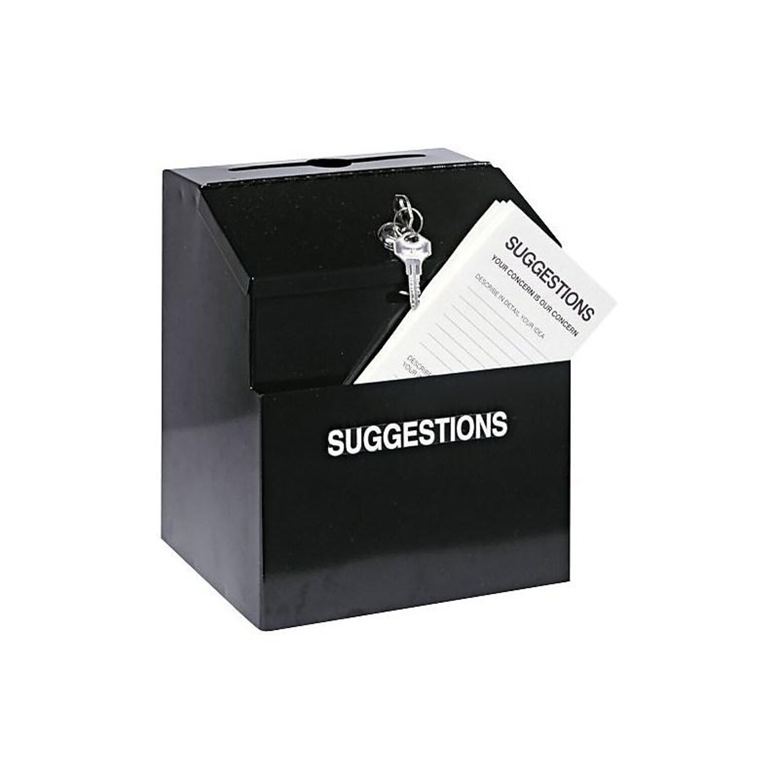 Vertiflex Locking Steel Suggestion Box, Black (VRT50085)