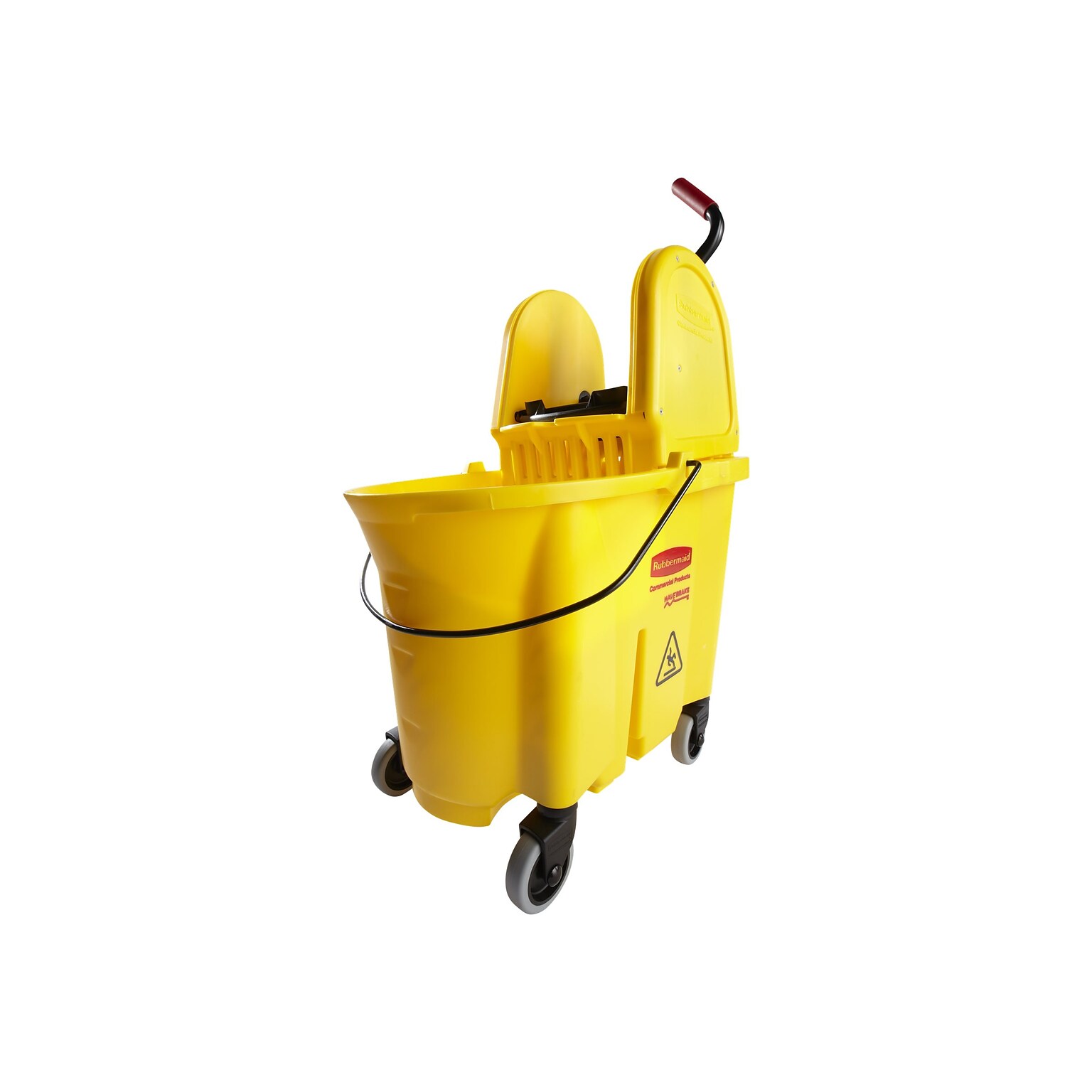 Rubbermaid Tandem Bucket & Side-Press Wringer, 31 qt. (7.75 Gal.), Yellow (FG738000YEL)