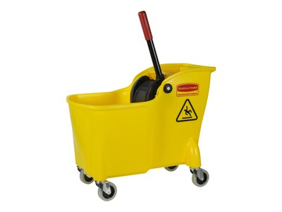 Rubbermaid Tandem Bucket & Side-Press Wringer, 31 qt. (7.75 Gal.), Yellow (FG738000YEL)