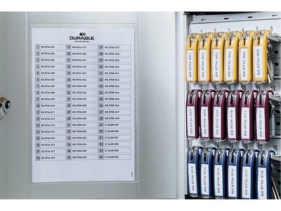 DURABLE Wall Mounted Secure Key Cabinet, 72 Key Tags, 11.75" x 4.63" x 15.75", Brushed Aluminum (195523)
