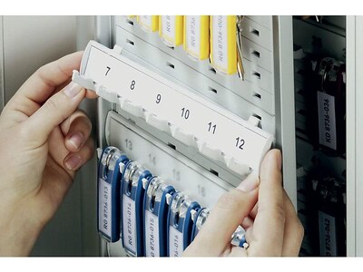 DURABLE Wall Mounted Secure Key Cabinet, 72 Key Tags, 11.75" x 4.63" x 15.75", Brushed Aluminum (195523)
