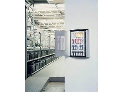 DURABLE Wall Mounted Secure Key Cabinet, 72 Key Tags, 11.75" x 4.63" x 15.75", Brushed Aluminum (195523)