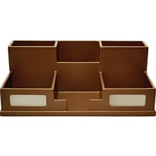 Victor Technology 6 Compartment Wood Compartment Storage with Smart Phone Holder, Mocha Brown (B9525