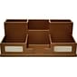 Victor Technology 6 Compartment Wood Compartment Storage with Smart Phone Holder, Mocha Brown (B9525)
