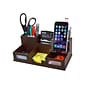 Victor Technology 6 Compartment Wood Compartment Storage with Smart Phone Holder, Mocha Brown (B9525)