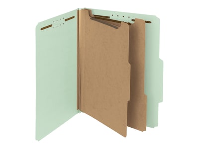 Smead 100% Recycled Paperboard Classification Folders, Letter Size, 2 Dividers, Gray/Green, 10/Box (