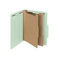 Smead 100% Recycled Paperboard Classification Folders, Letter Size, 2 Dividers, Gray/Green, 10/Box (