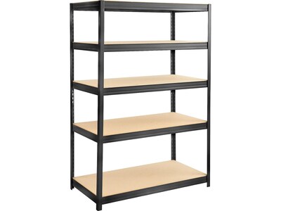 Safco Boltless 5-Shelf Metal Unit, 48W, Black (6244BL)